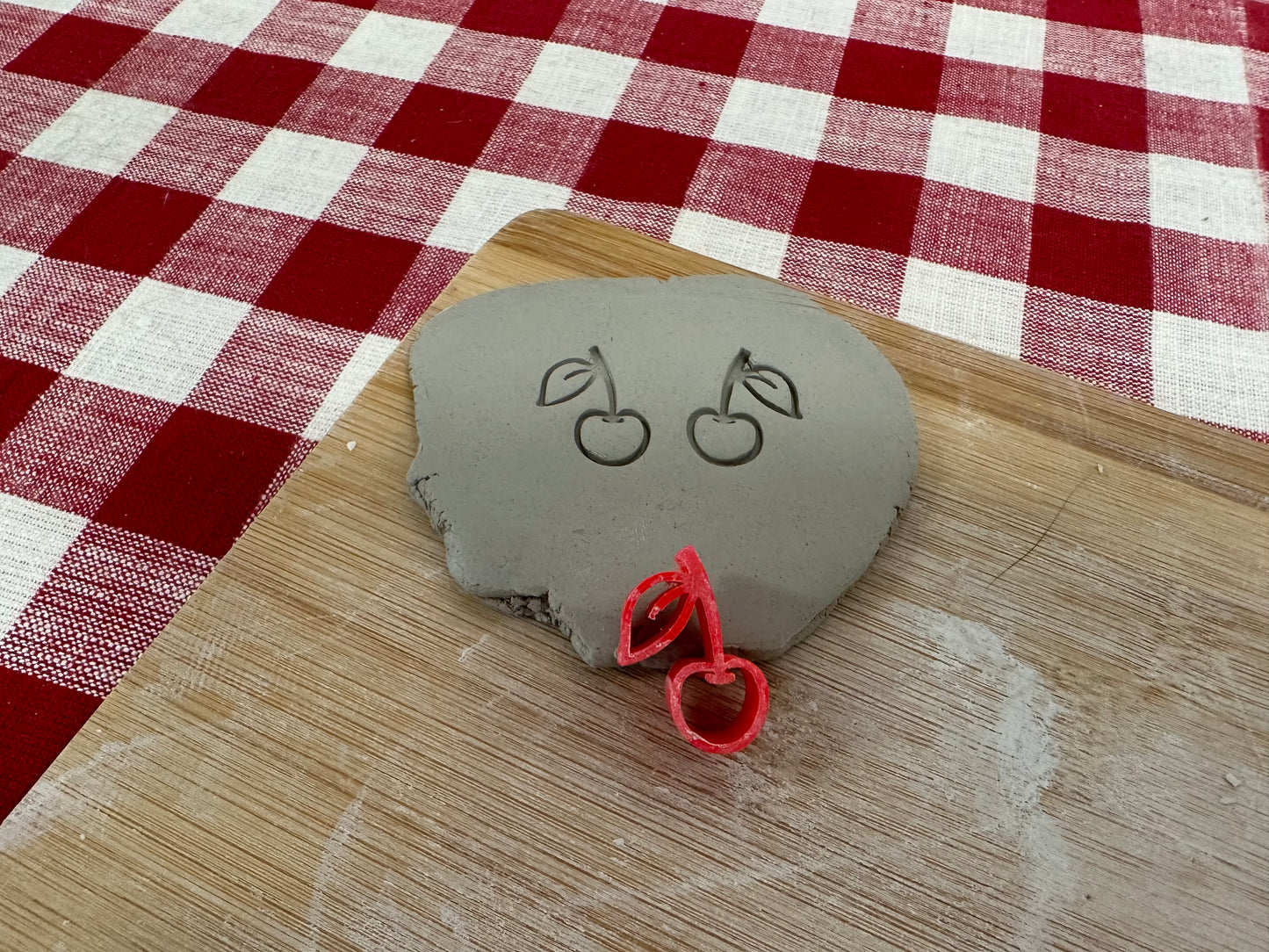 Cherry Mini Pottery Stamp - Michigan Mud 2023 Special - plastic 3D printed, multiple sizes