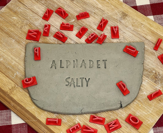 Alphabet Pottery Stamp Set - Salty font, 2022