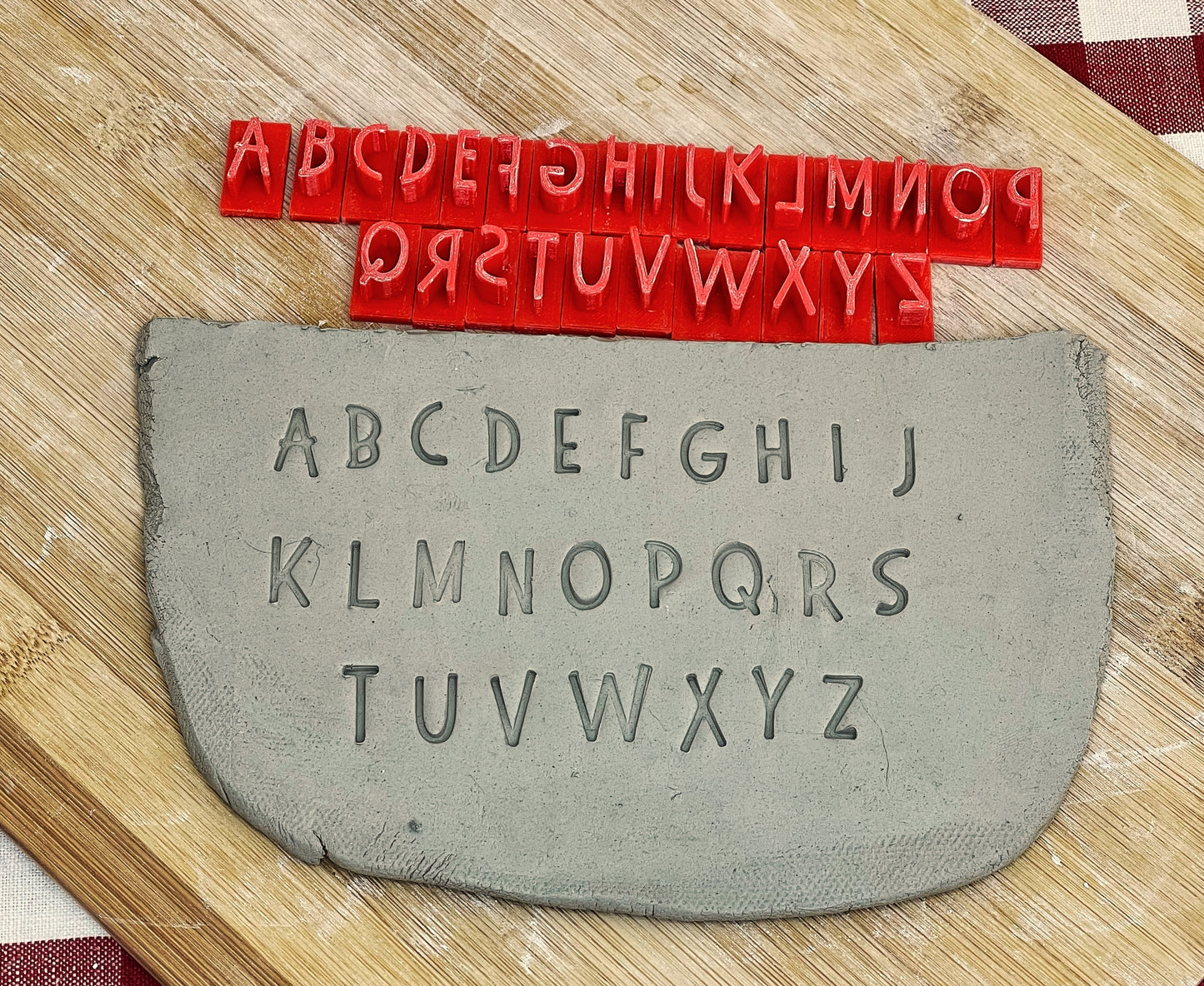 Alphabet Pottery Stamp Set - Salty font