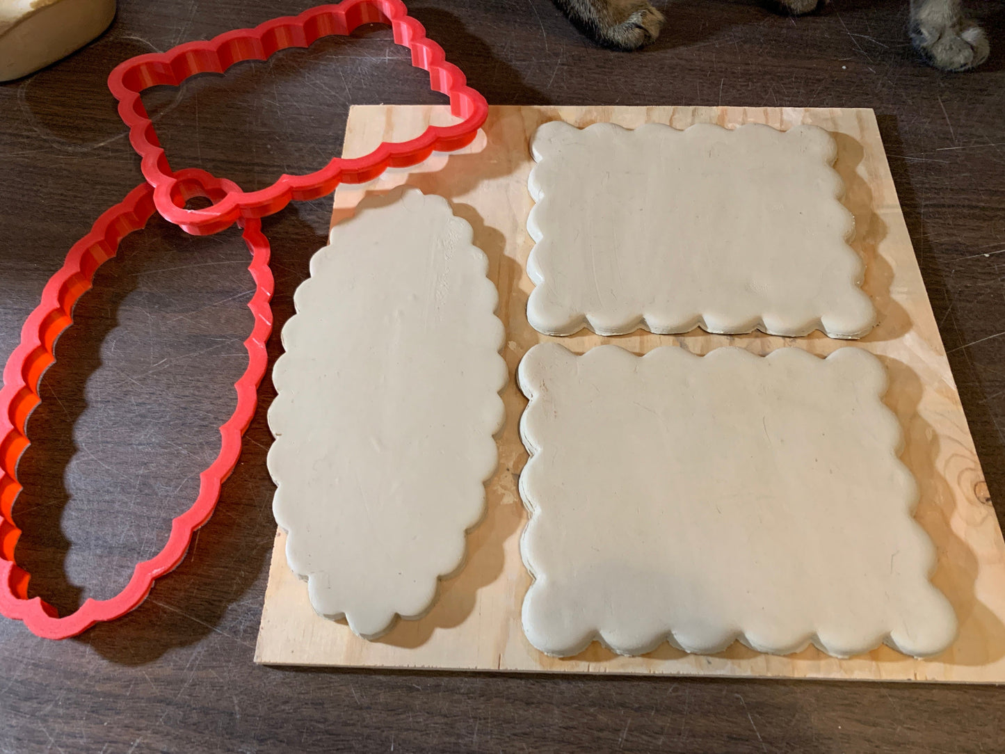 Scalloped XL Oval, Clay Cutter - Plastic 3D printed, XL pottery tool, multiple sizes