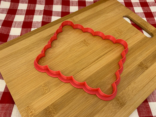 Scalloped Rectangle, Clay Cutter - plastic 3D printed, pottery tool, multiple sizes