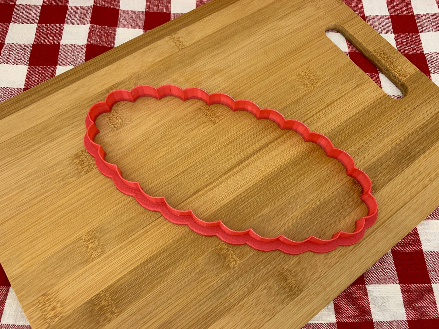Scalloped XL Oval, Clay Cutter - Plastic 3D printed, XL pottery tool, multiple sizes