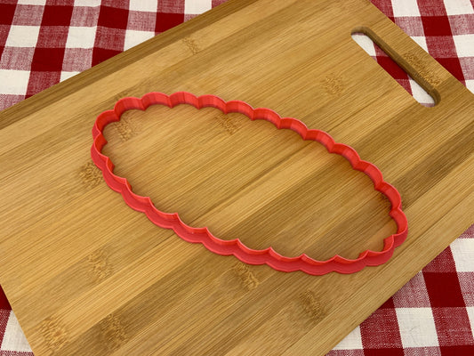 Scalloped XL Oval, Clay Cutter - Plastic 3D printed, XL pottery tool, multiple sizes