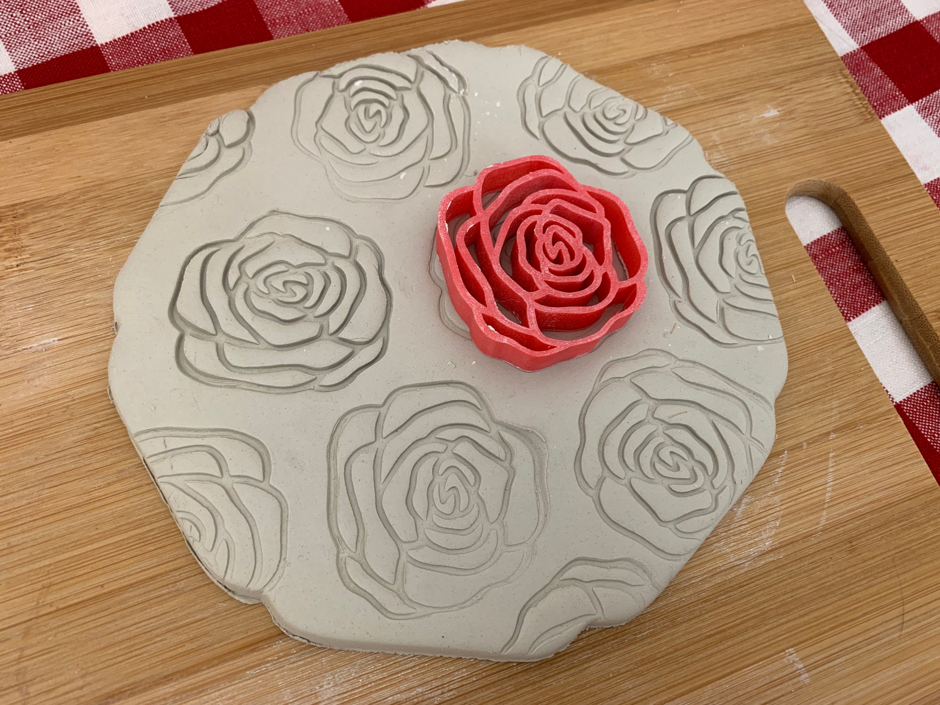 Doodle Flower Bouquet Square Clay Stamp with Cutter - Pottery Stamp - –  AMayes Pottery