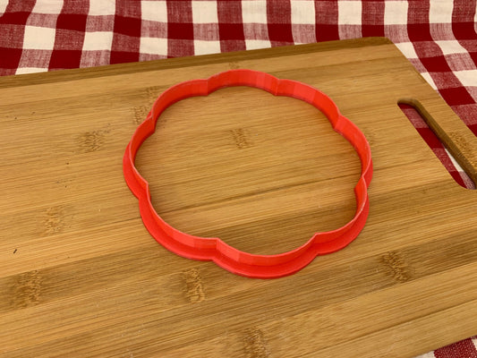 Scalloped Circle, Clay Cutter, 8 petal design - Plastic 3D printed, pottery tool, multiple sizes