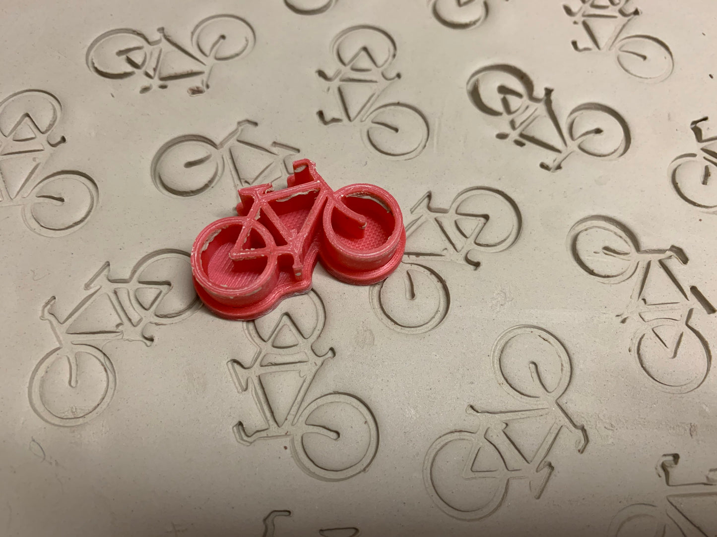 Bike Pottery Stamp - Pottery Tool, plastic 3d printed, multiple sizes available