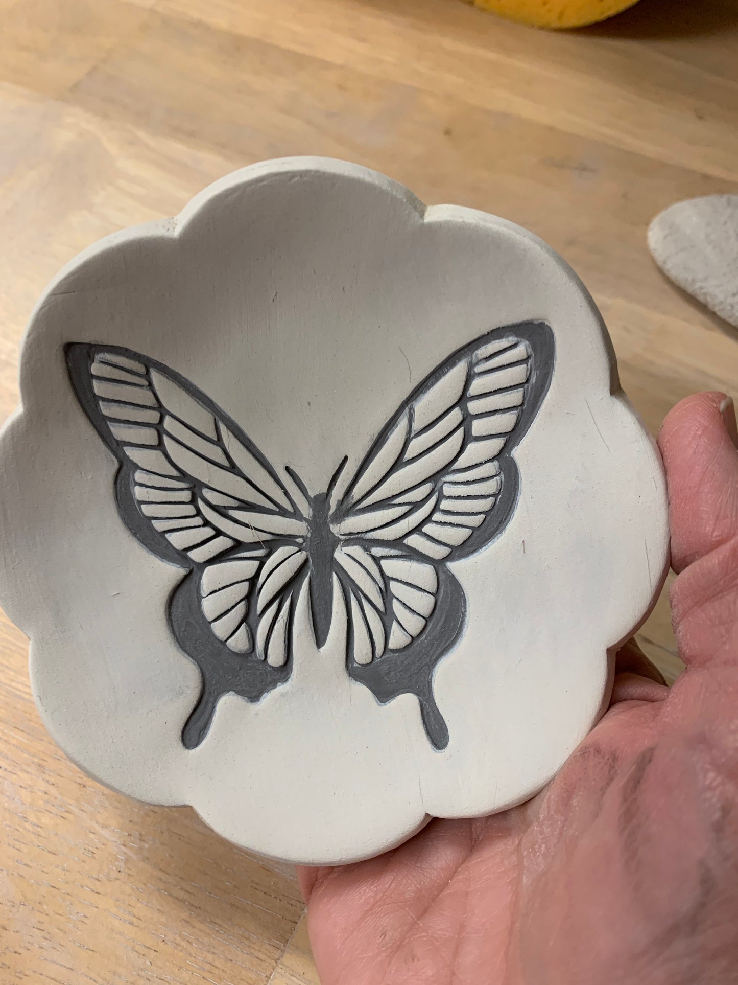Butterfly design, pottery stamp or stencil w/ optional cutter - plastic 3D printed, multiple sizes