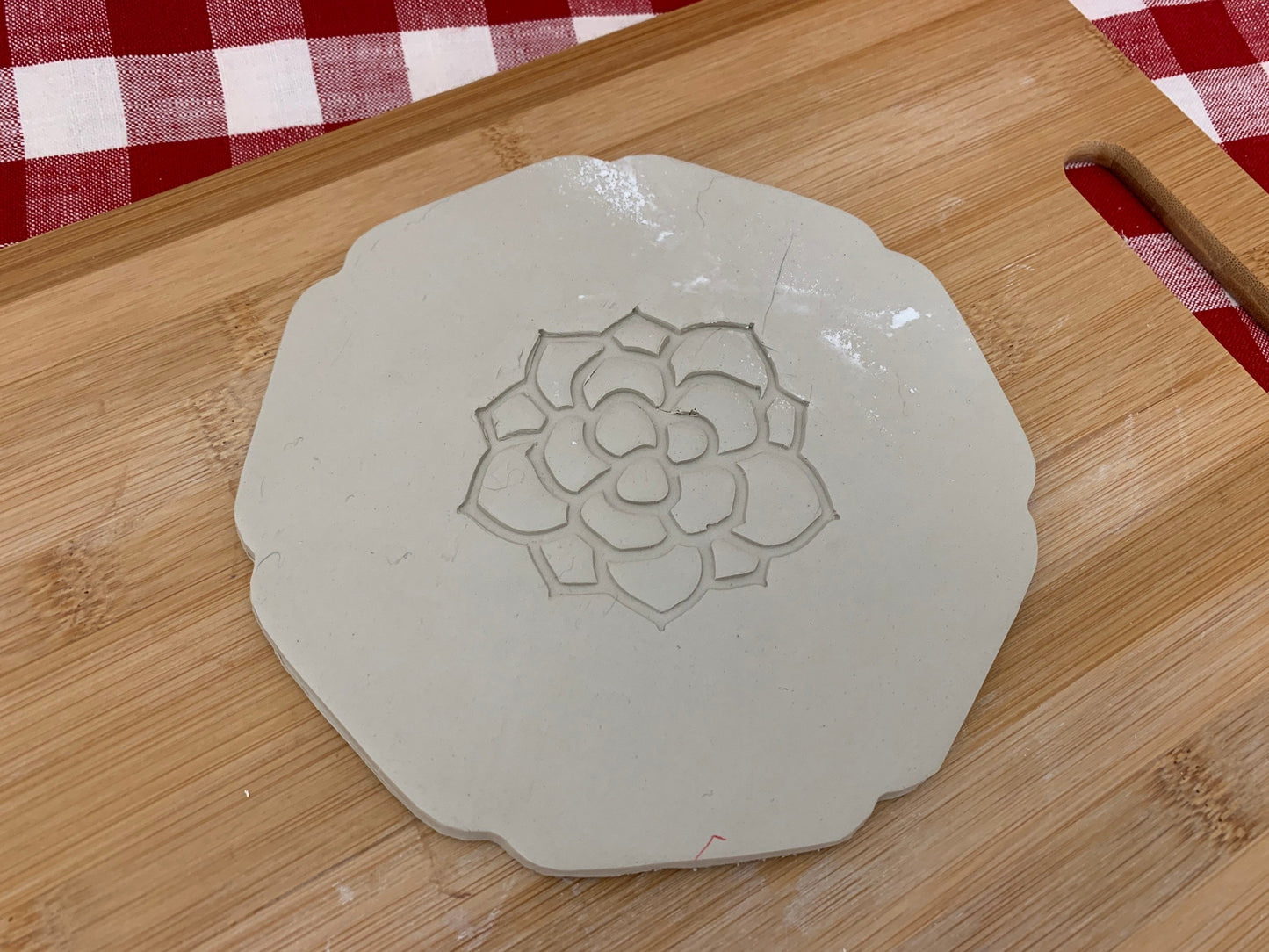 Succulent design, Pottery Stamp or Stencil w/ Optional Cutter, multiple sizes