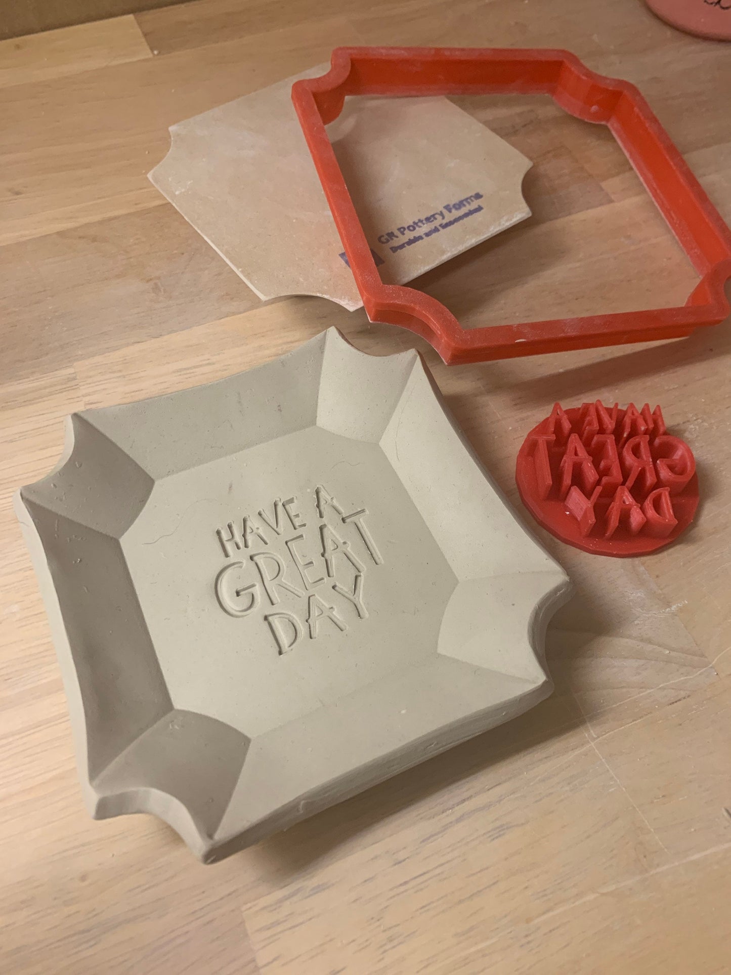 Cookie Clay Cutter, Plaque design, Fondant, Clay, Pottery Tool, choose size square or rectangle, large cutters