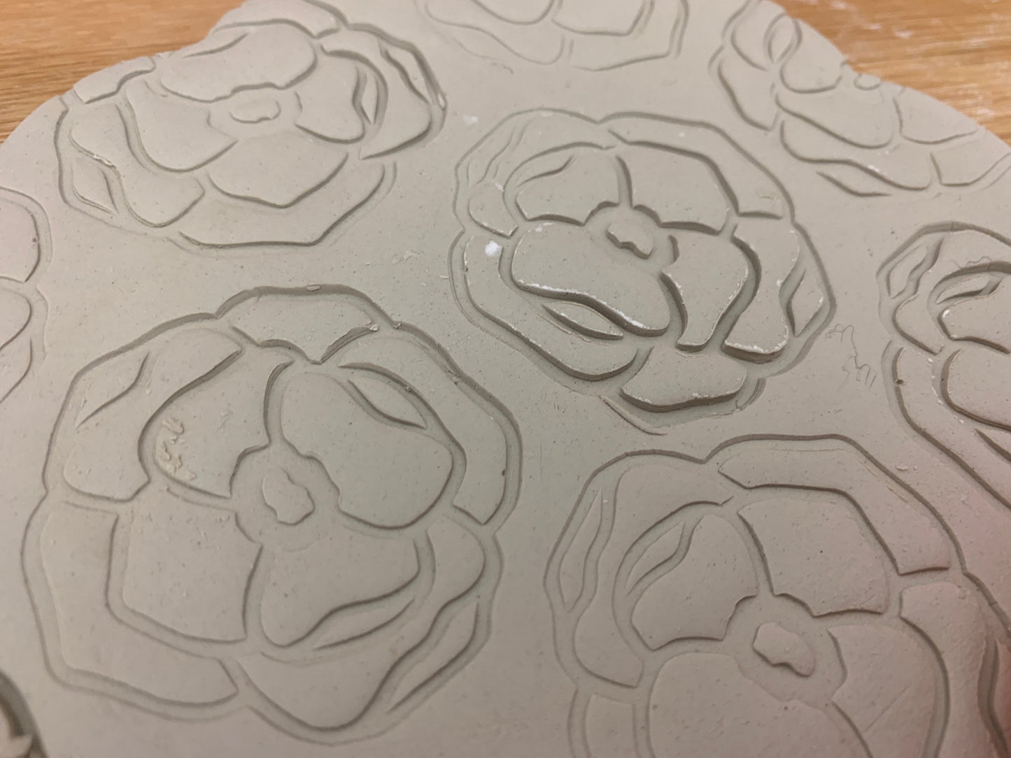 Pottery Stamp, Peony flower design - multiple sizes