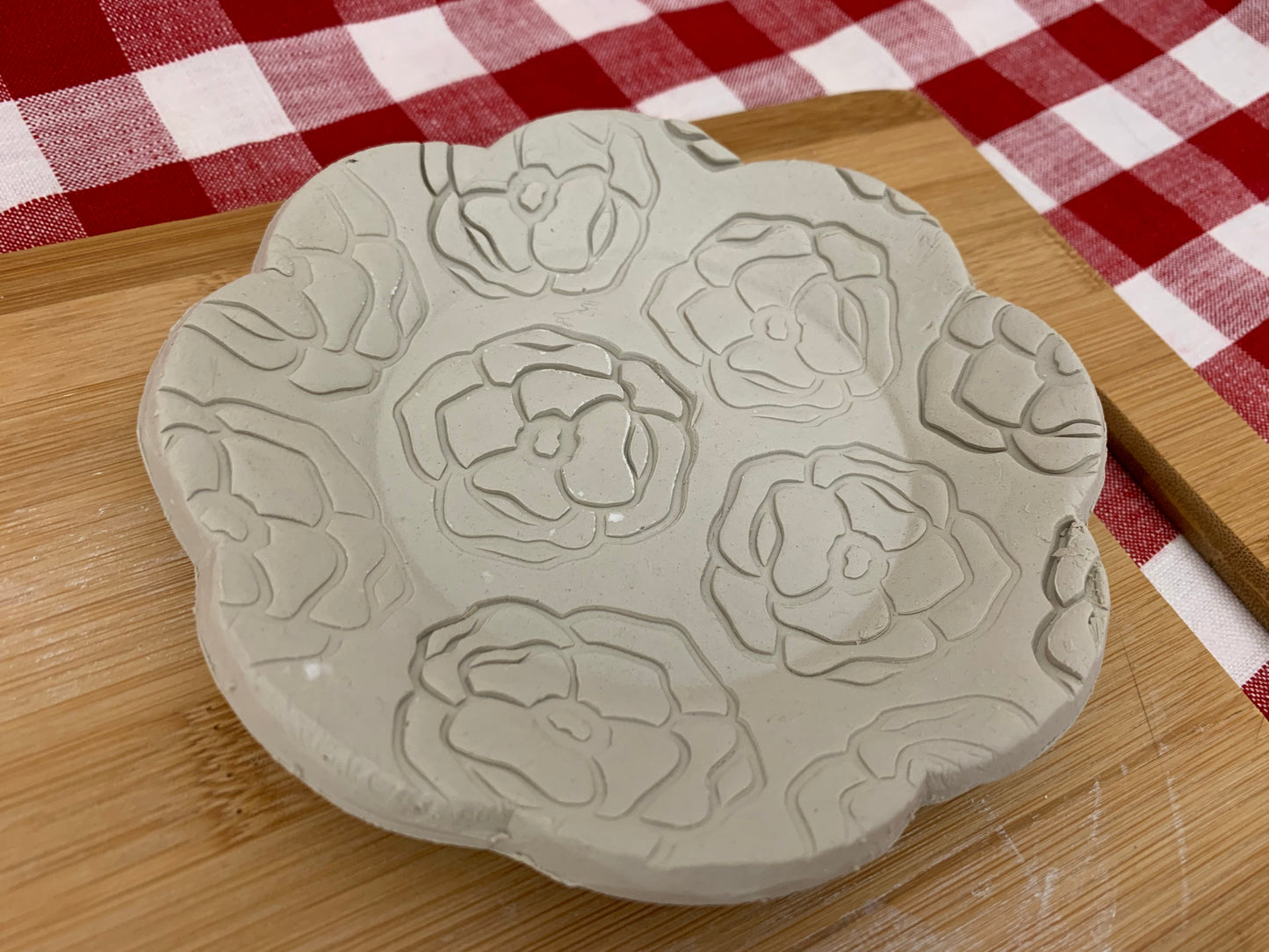 Pottery Stamp, Peony flower design - multiple sizes