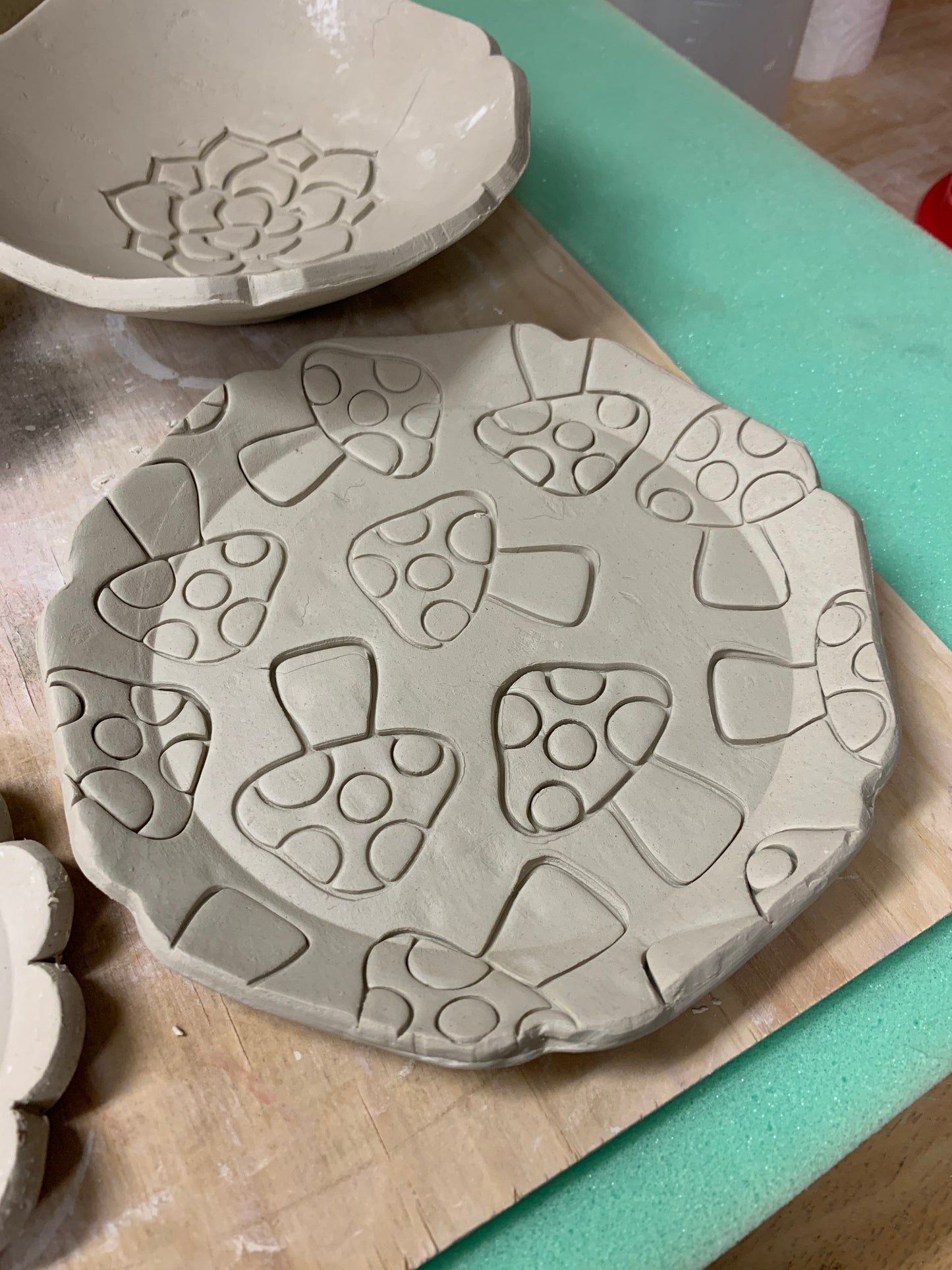 Pottery Stamp, mushroom design - multiple sizes