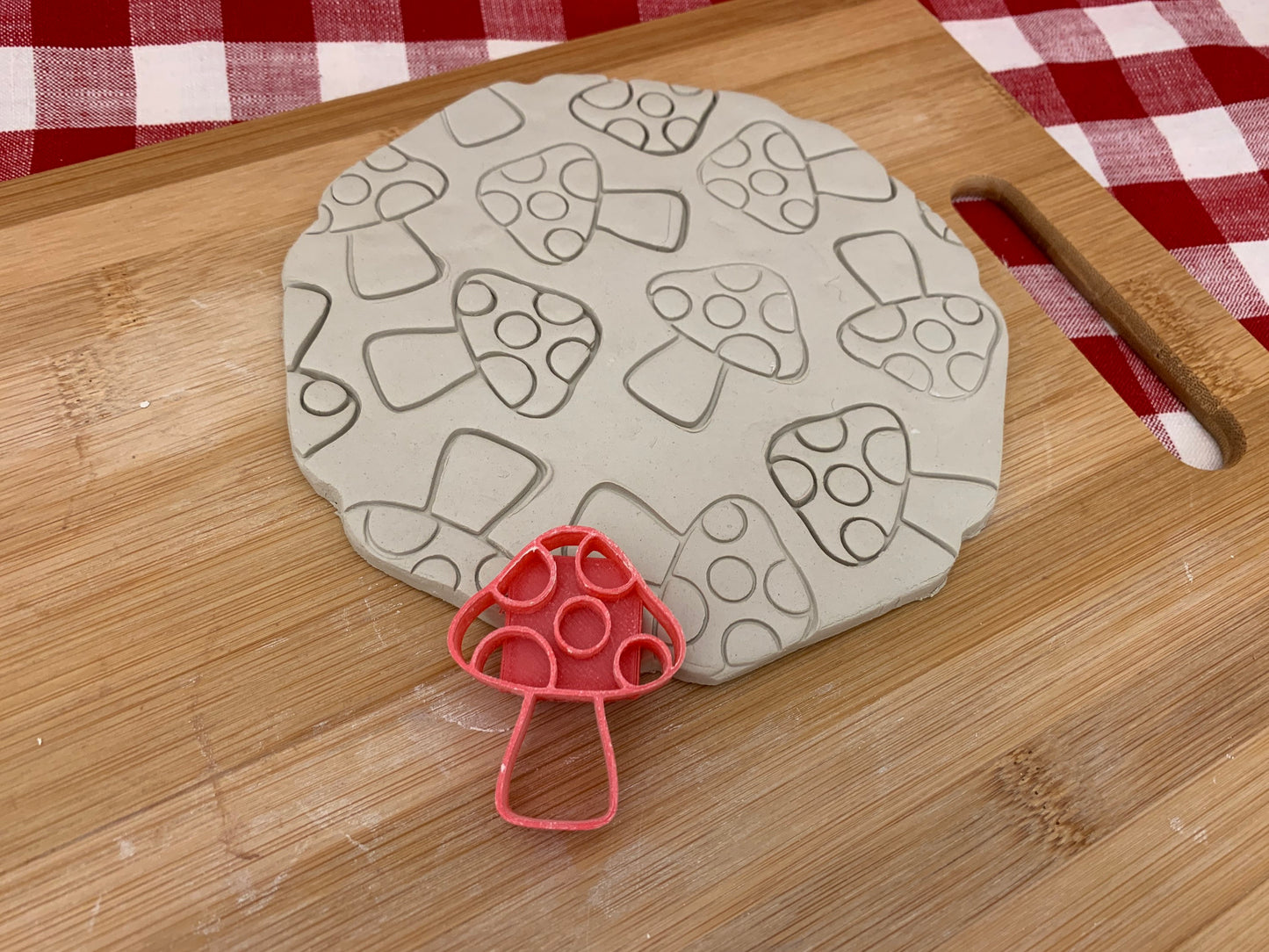 Pottery Stamp, mushroom design - multiple sizes