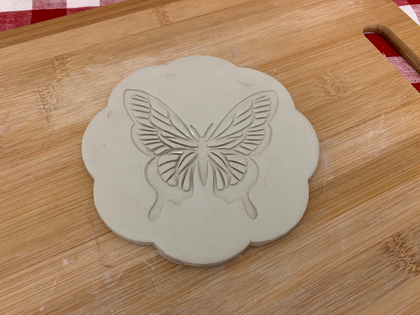 Butterfly design, pottery stamp or stencil w/ optional cutter - plastic 3D printed, multiple sizes