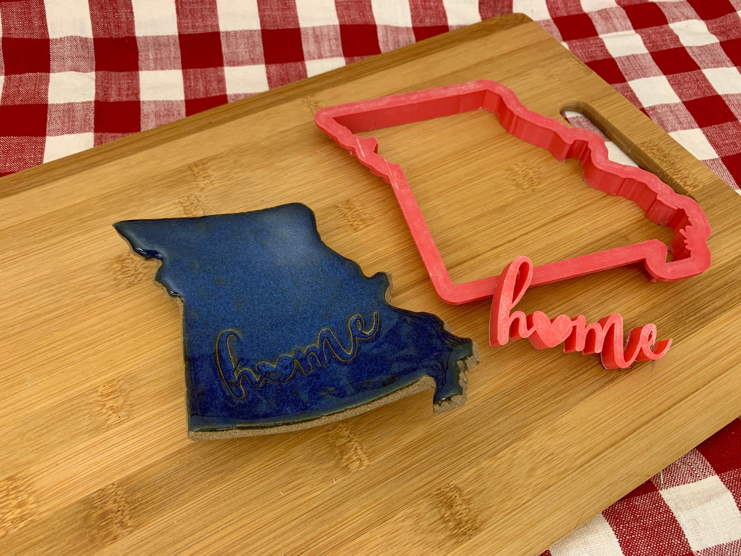 "HOME" with heart word stamp - plastic 3D printed, multiple sizes