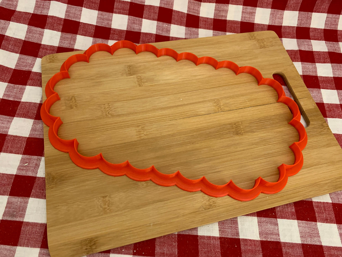 Scalloped Rounded Rectangle, XL Clay Cutter - Plastic 3d printed, pottery tool, multiple sizes