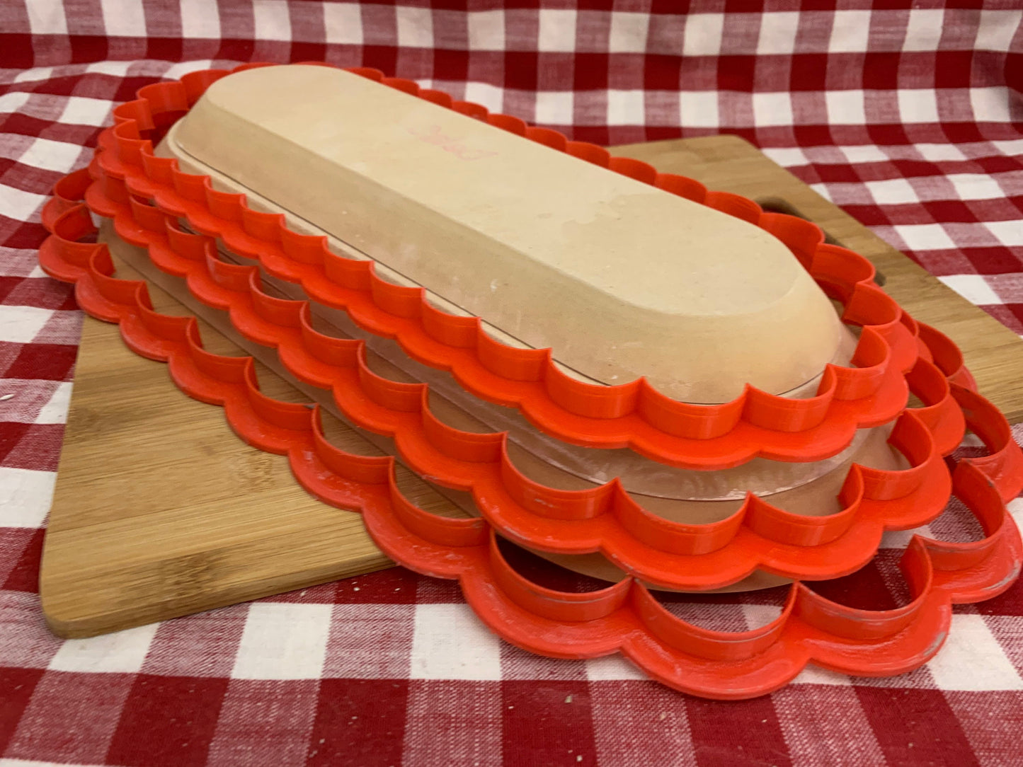 Scalloped Rounded Rectangle, XL Clay Cutter - Plastic 3d printed, pottery tool, multiple sizes