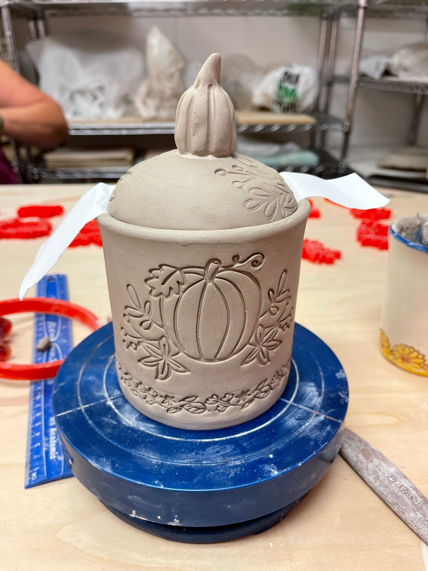Autumn Stamp Series - Autumn Pumpkin with Vines stamp, plastic 3D printed, multiple sizes