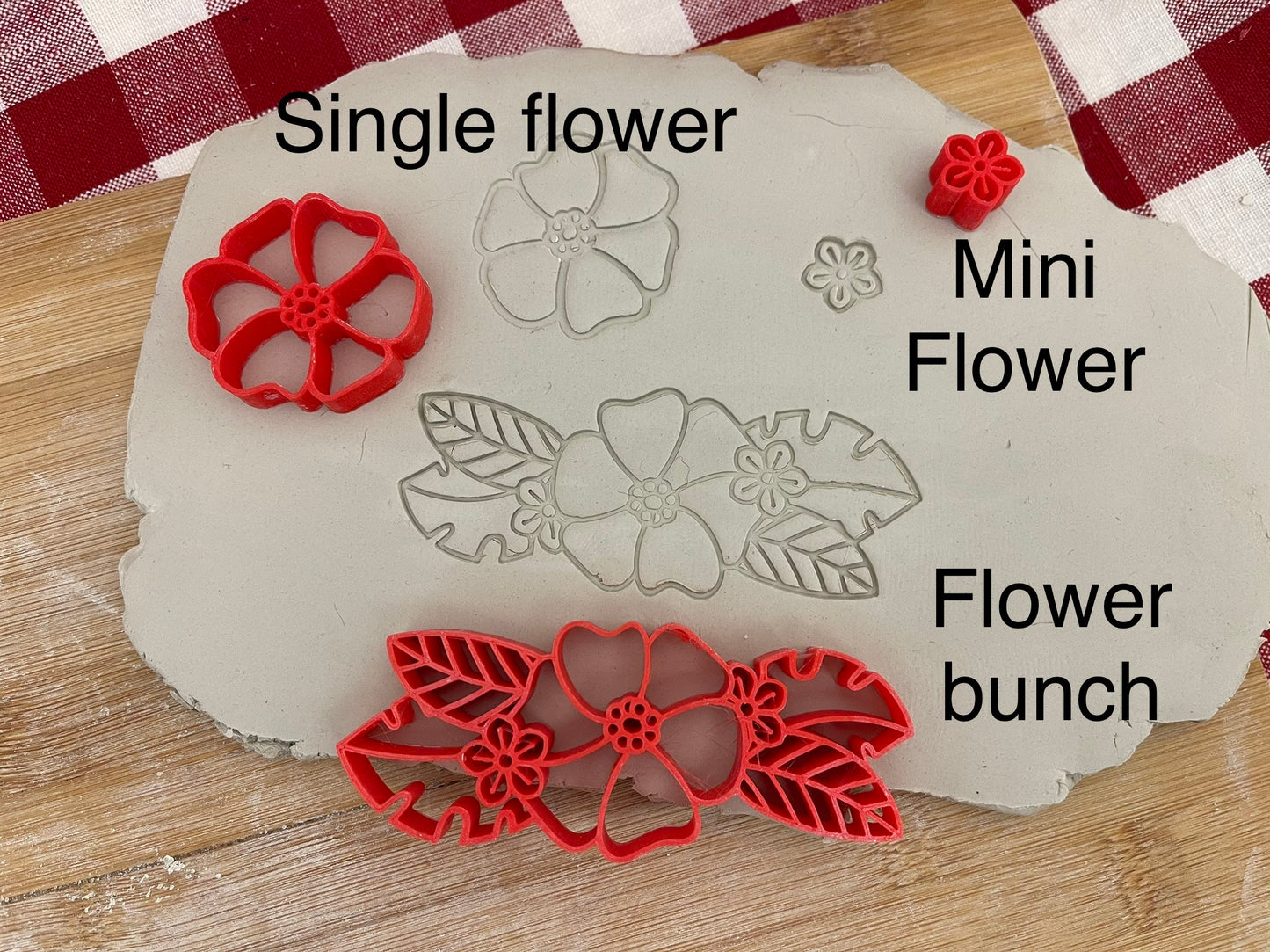Tropical flower bunch stamp - plastic 3D printed, multiple designs/sizes, Each or sets available
