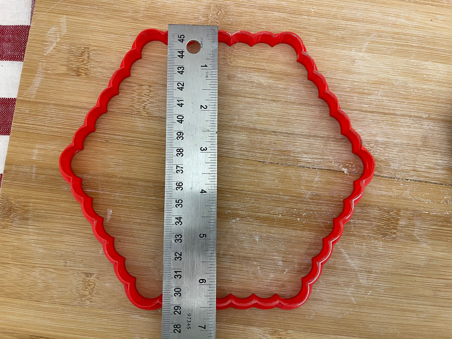 Scalloped Hexagon, Clay Cutter - Plastic 3D printed, XL Pottery Tool, multiple sizes