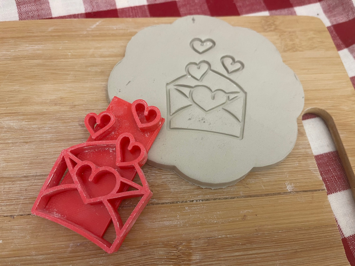 Pottery Stamp, Valentine Heart doodle designs, Each or Set - multiple sizes