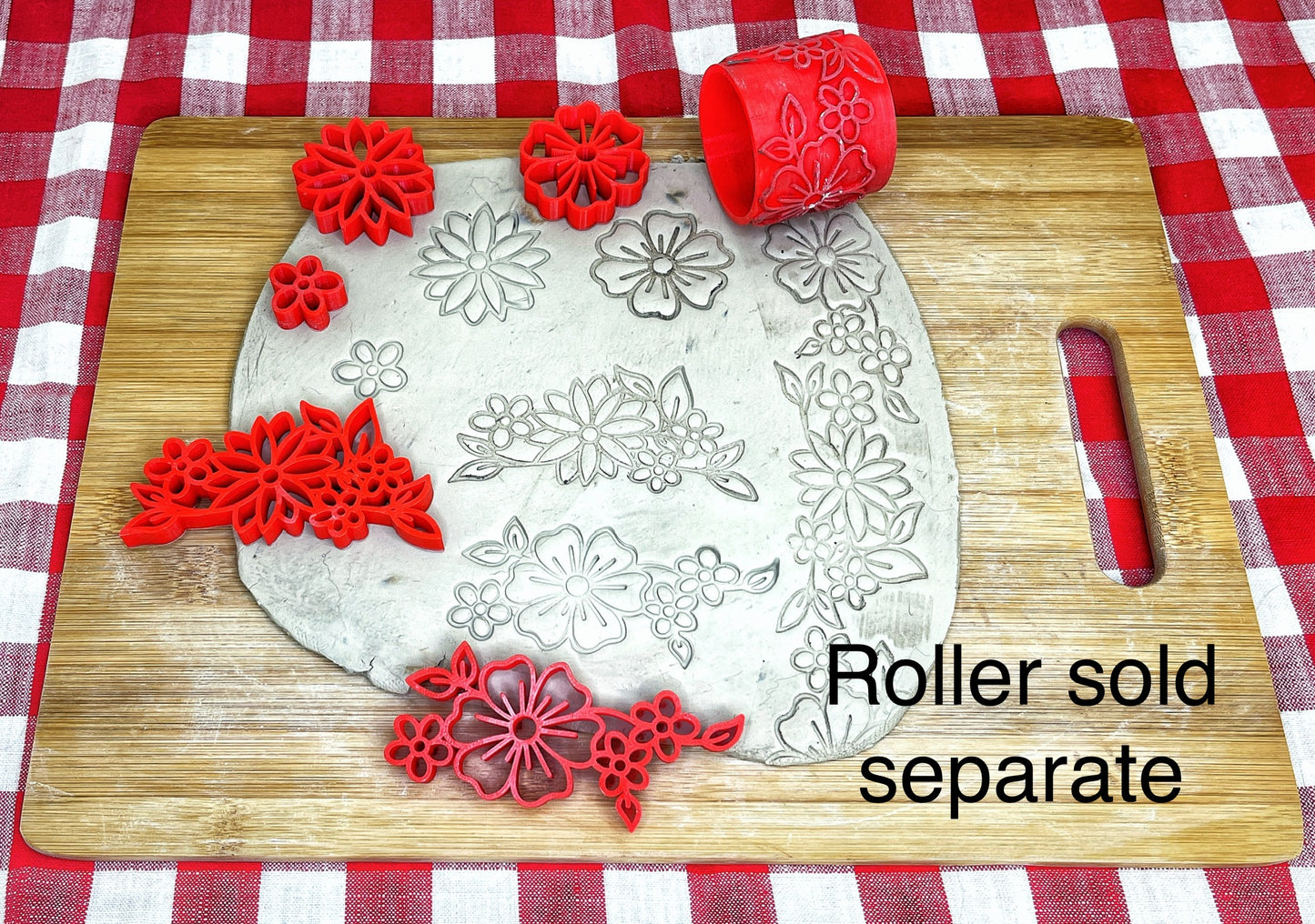 Pottery Stamp, Flower border design - multiple sizes