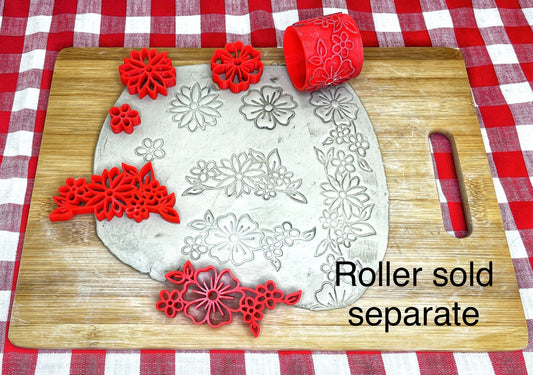 Pottery Stamp, Flower border design - multiple sizes