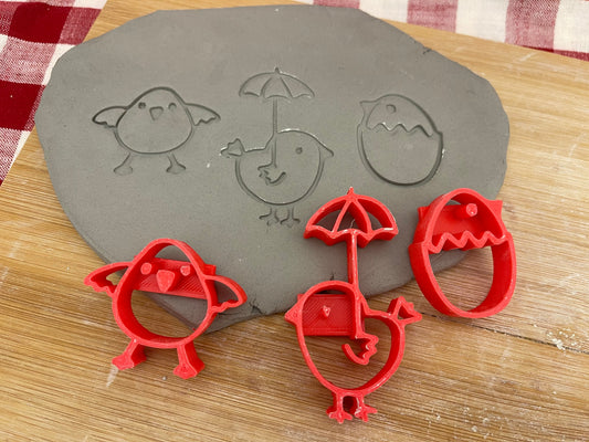 Pottery Stamp, Spring Chick designs, Each or Set - multiple sizes