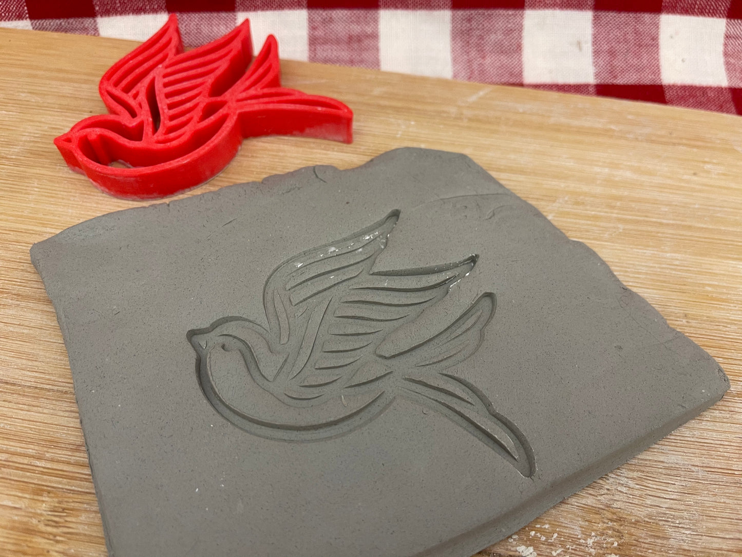 Bird Pottery Stamp - Pottery Tool, plastic 3d printed, multiple sizes available