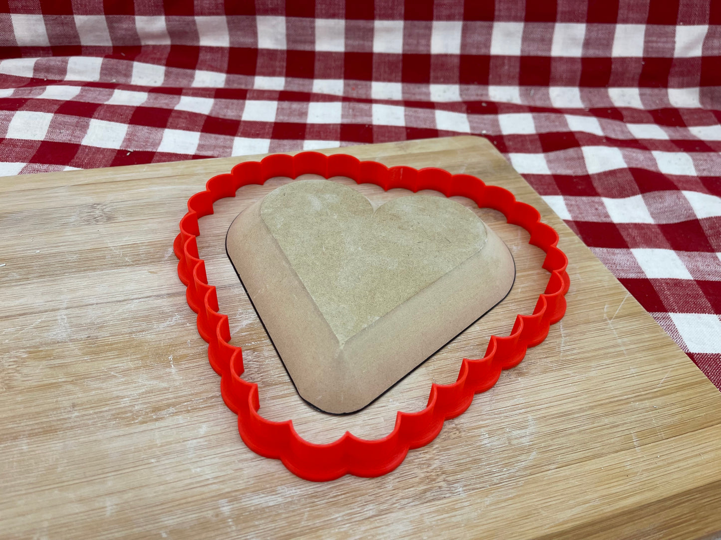 Scallop Edge Heart Clay Cutter, made to match GR Pottery form - plastic 3D printed, pottery tool, multiple sizes