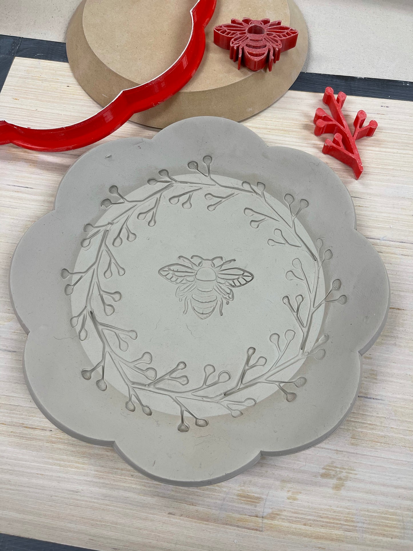 Greenery3 Pottery Stamp, Branch Design - 3D Printed Multiple Sizes