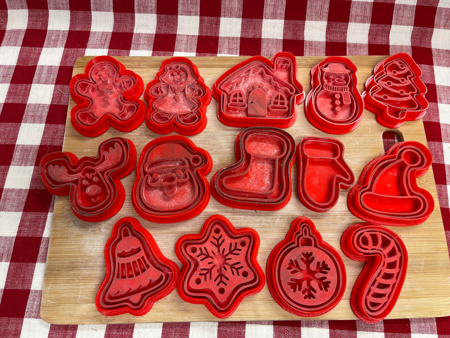 Pottery Stamp, Christmas Gingerbread Cookies various designs, with optional cookie cutter ornament - multiple sizes
