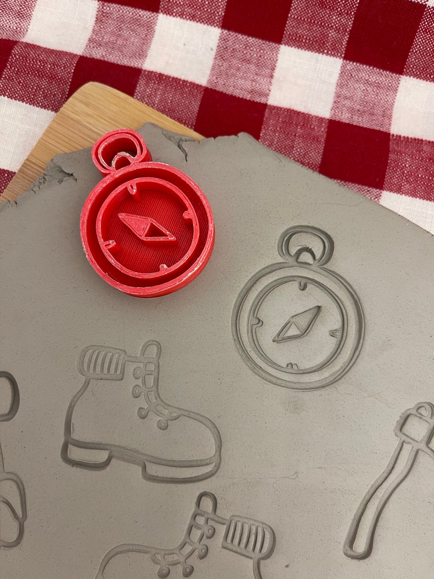 Pottery Stamp, Hiking multiple designs, Camping doodle series - multiple sizes