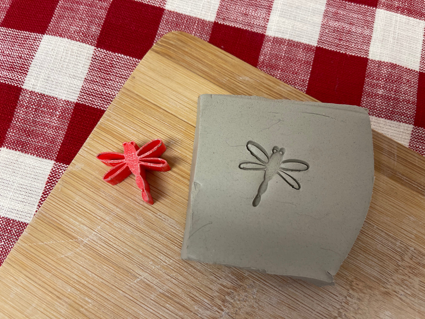 Dragonfly Mini Pottery Stamp - NCECA 2023 Special - Stamp of the Month, plastic 3D printed, multiple sizes