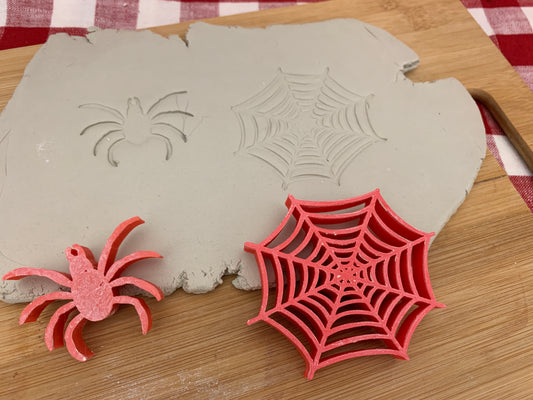 Pottery Stamp, Halloween Spider or Web design - multiple sizes