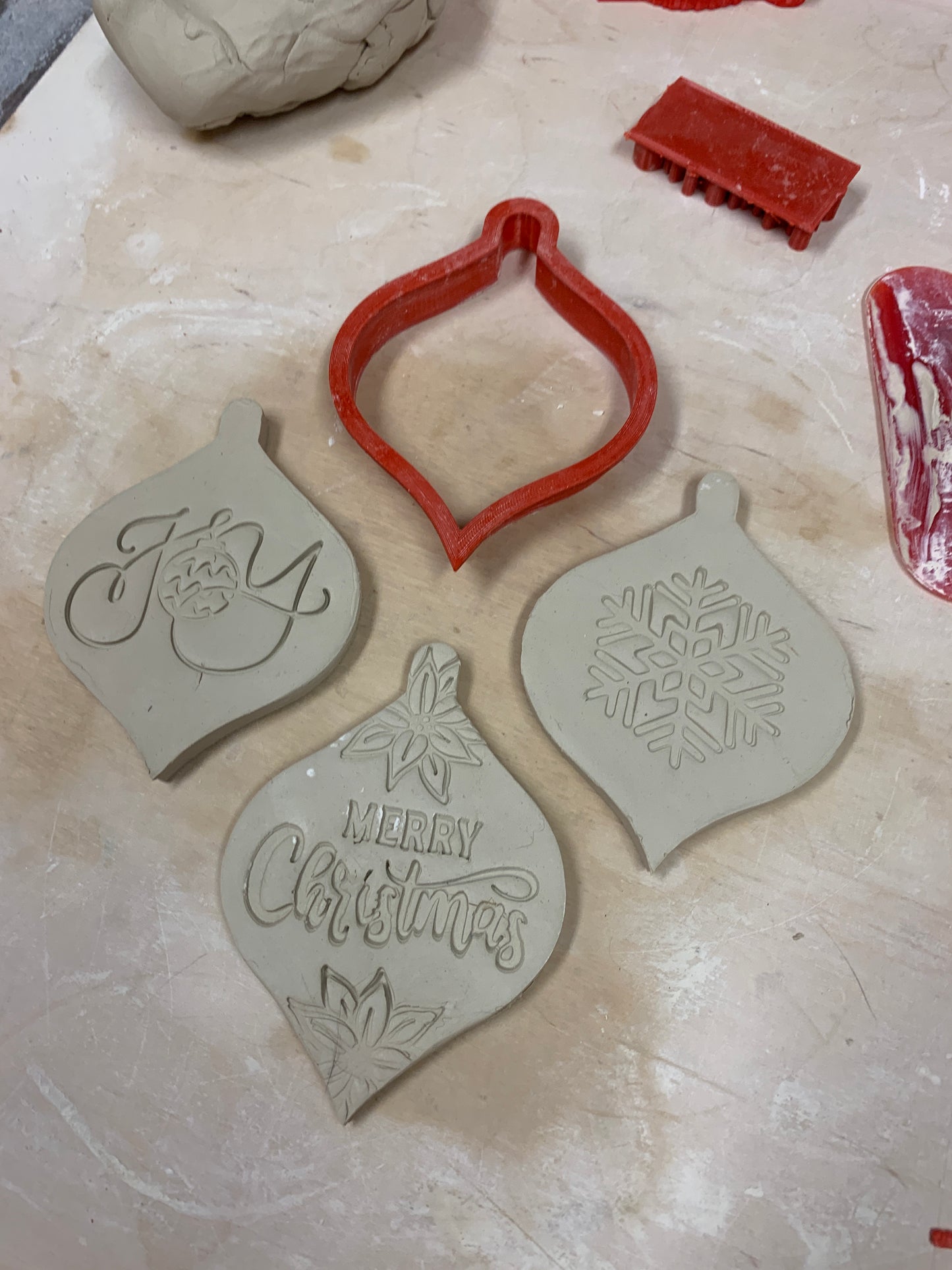 Christmas Teardrop Ornament Clay Cutter - plastic 3D printed, pottery tool, multiple sizes