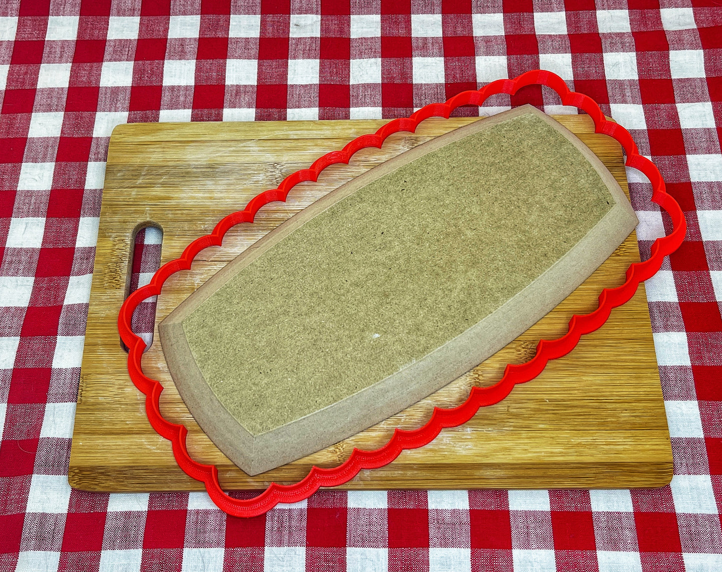 Scalloped Edge Spherical Rectangle, Clay Cutter - Plastic 3D printed, Pottery Tool, multiple sizes