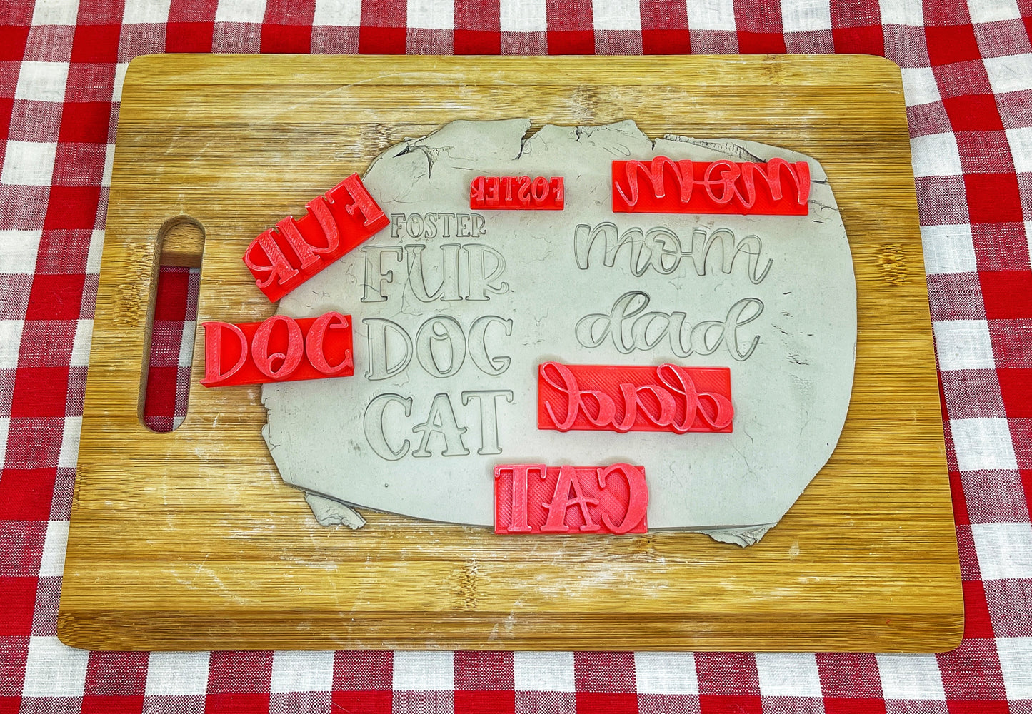 Pet Words Pottery Stamp Kit - Pet doodle series, 3D Printed, Multiple sizes available, each or set