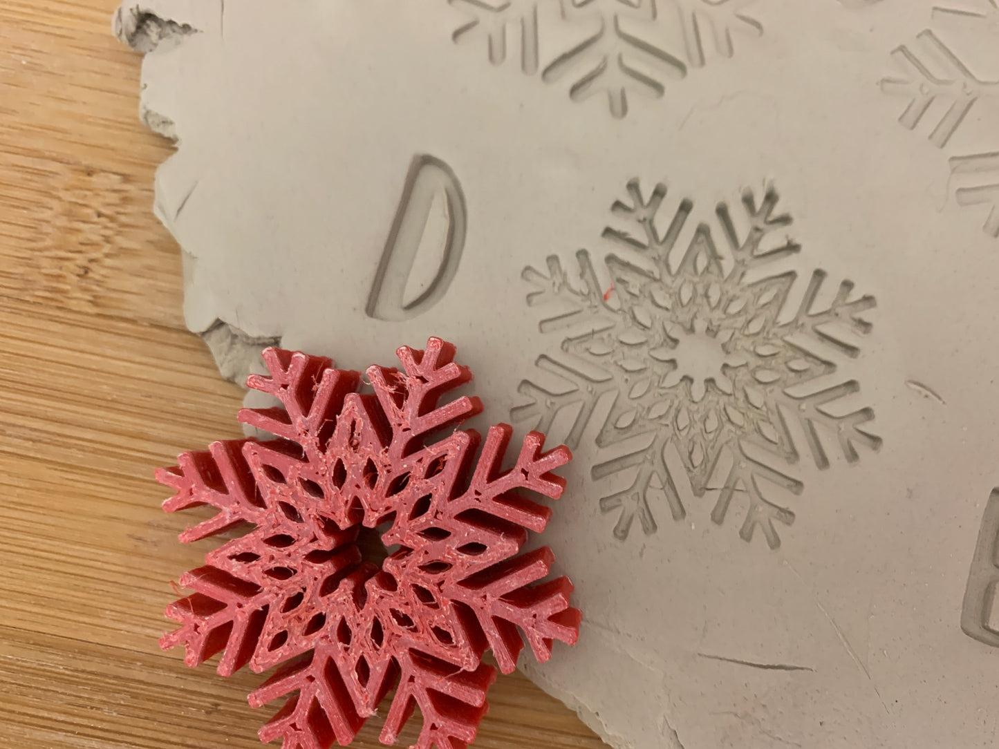 Pottery Stamp, Snowflake design, Each or Set - multiple sizes