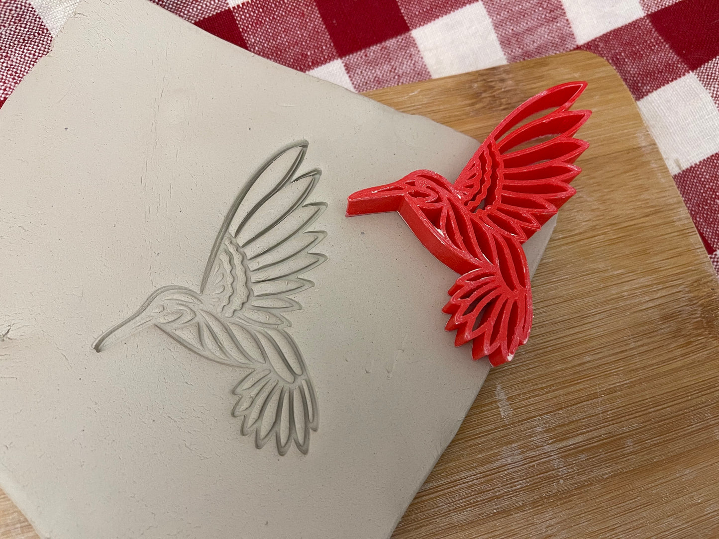 Hummingbird Pottery Stamp - 3D Printed Multiple Sizes Available
