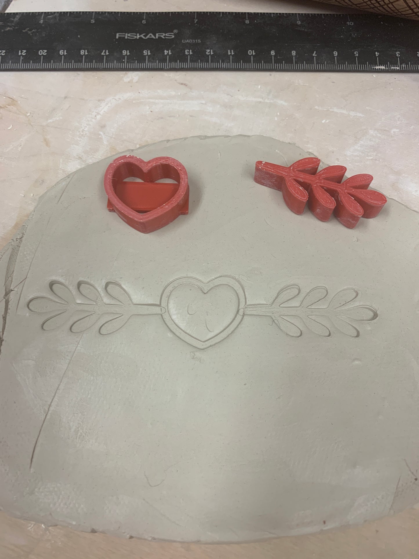 Pottery Stamp, Laurel leaf design - multiple sizes