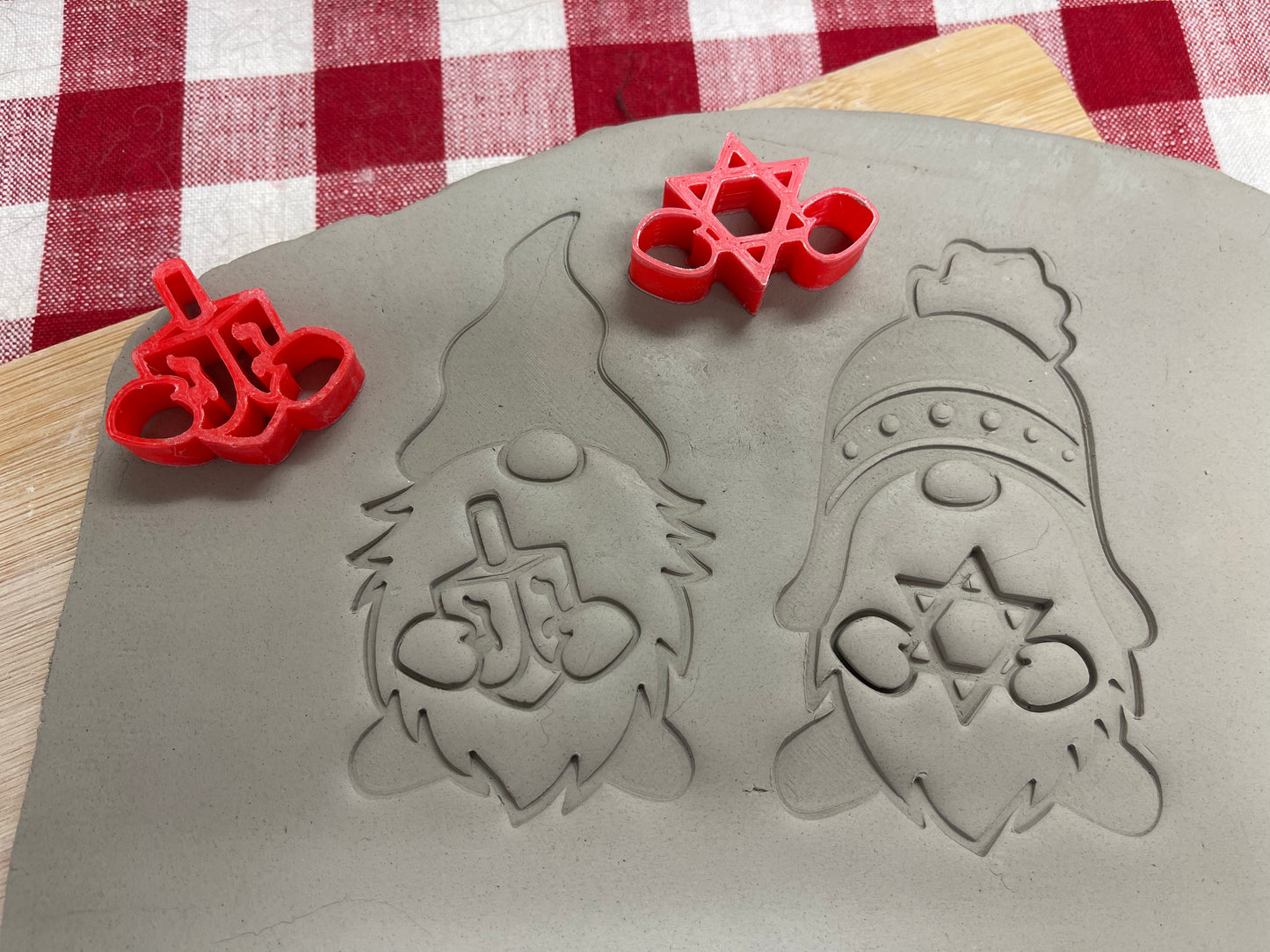 Gnome hands extras stamps, Hanukkah designs - plastic 3D printed, multiple sizes