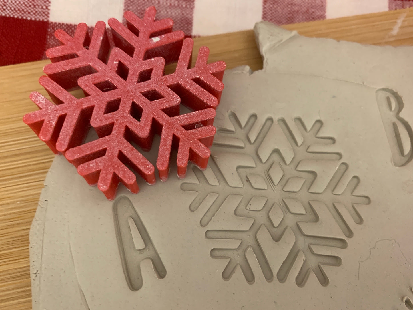 Pottery Stamp, Snowflake design, Each or Set - multiple sizes