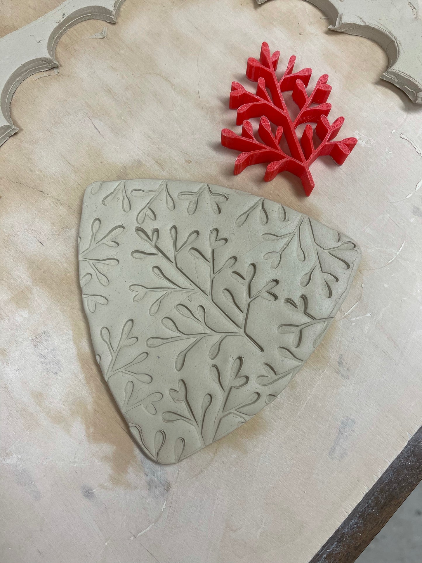 Pottery Stamp, Greenery2 branch design - multiple sizes
