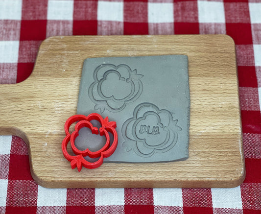 Pottery stamp, Name Frame 3 design, Rose, Frame Your Name - Multiple Sizes