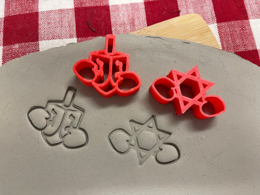 Gnome hands extras stamps, Hanukkah designs - plastic 3D printed, multiple sizes