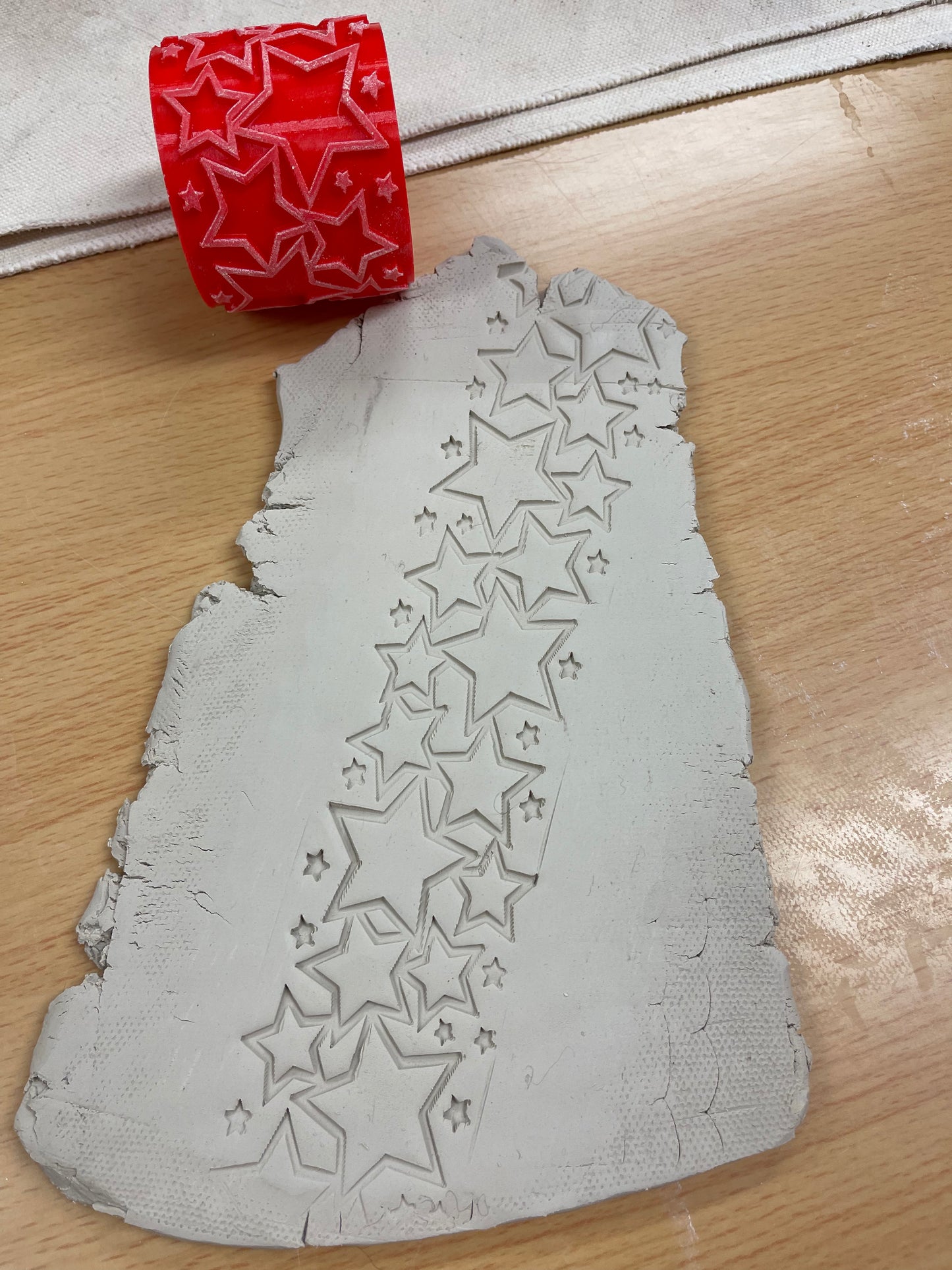 Star Pottery Roller, Border Stamp - Repeating pattern, Plastic 3d printed