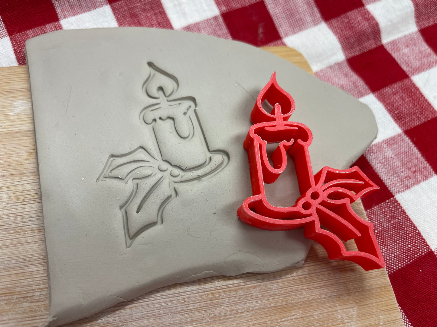 Candle design, pottery stamp or stencil w/ optional cutter - plastic 3D printed, multiple sizes