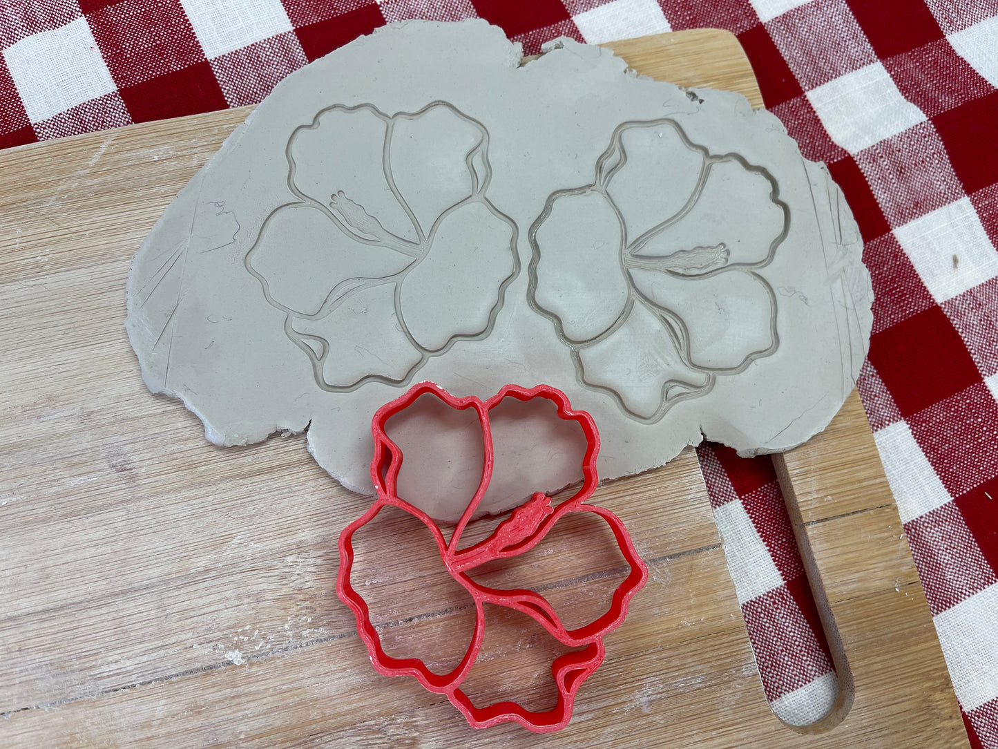 Hibiscus 2 flower stamp - plastic 3D printed, multiple sizes