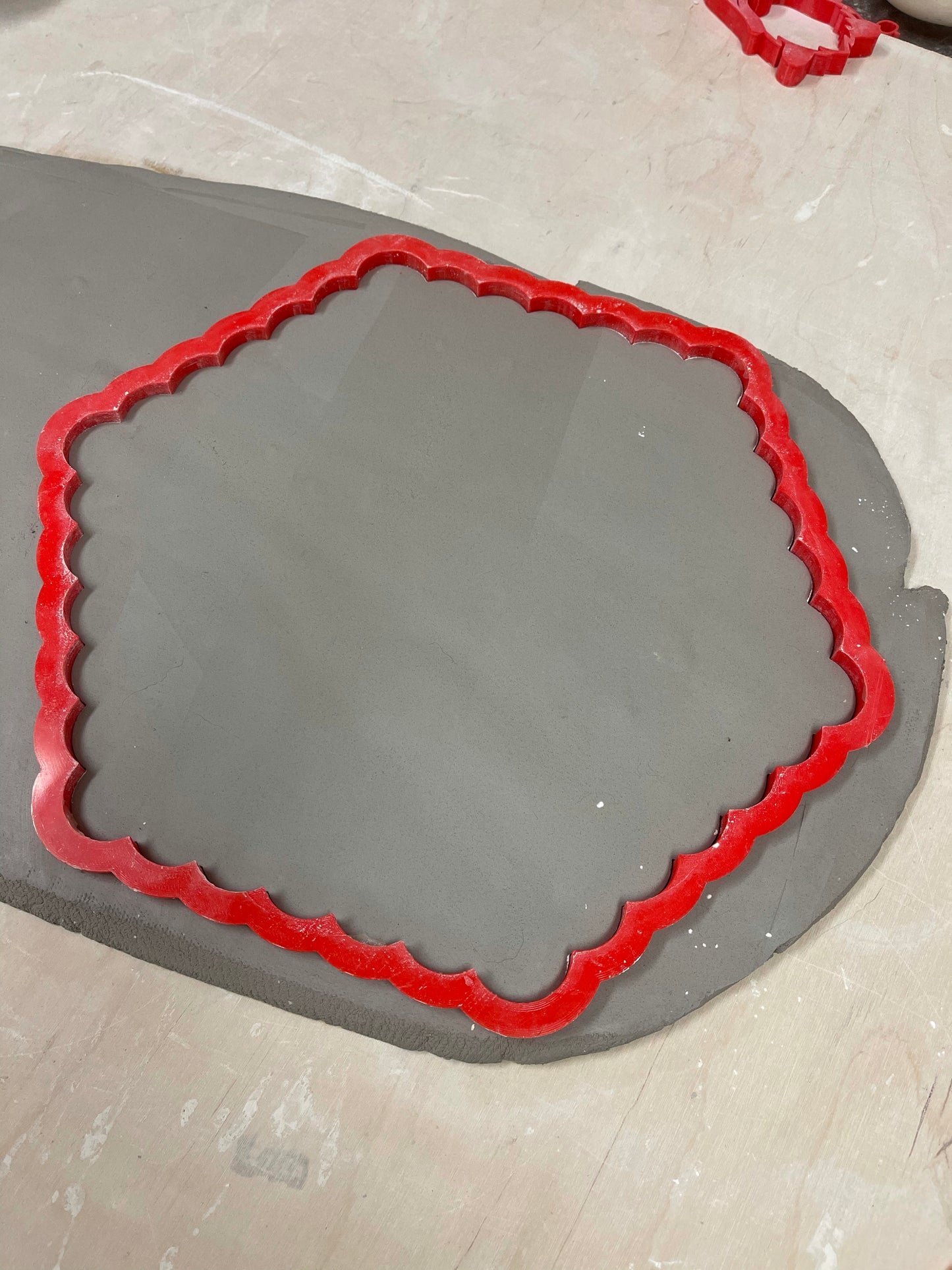 Scalloped Hexagon, Clay Cutter - Plastic 3D printed, XL Pottery Tool, multiple sizes